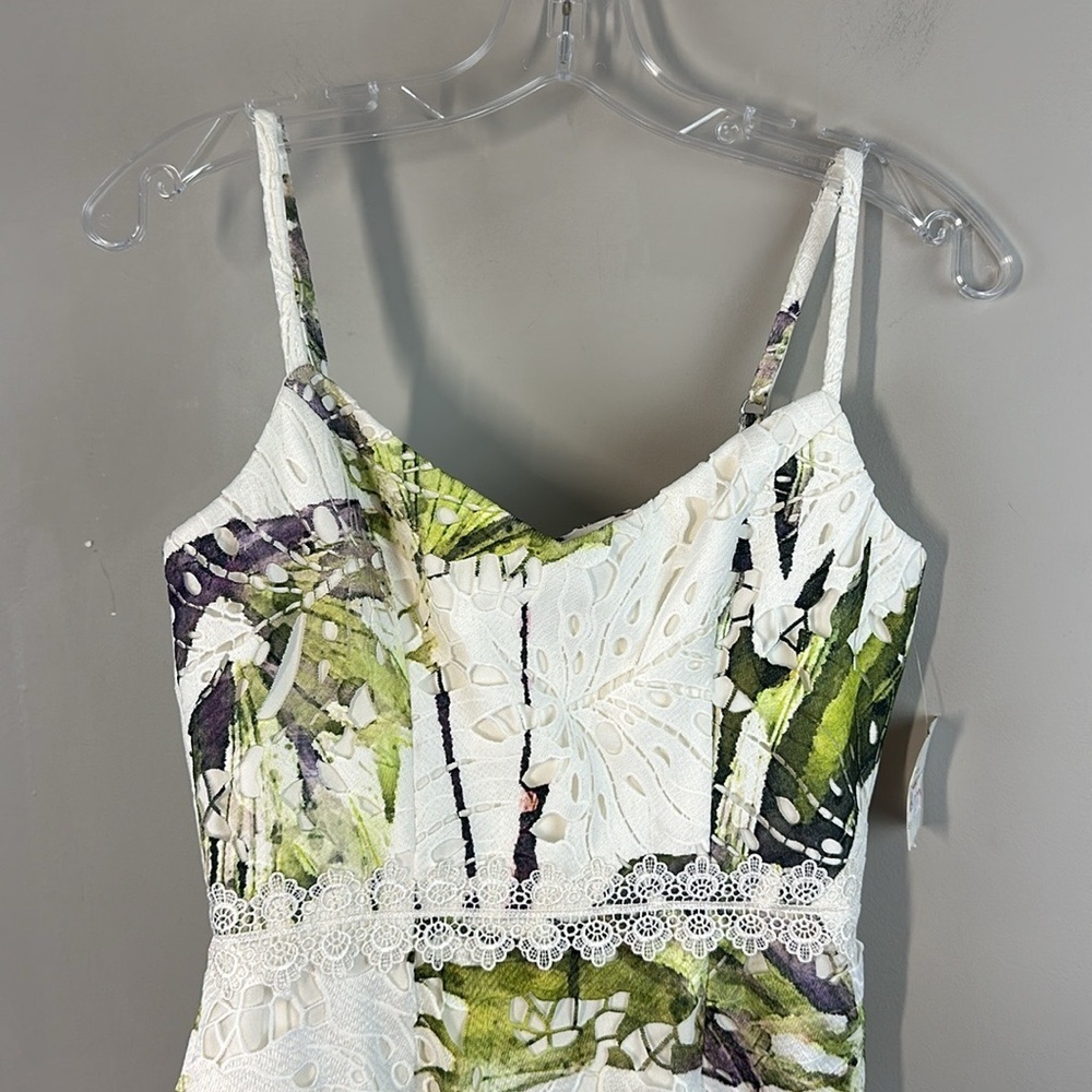 NWT Dress The Population Alea Tropical Print Lace Dress Size XS - Picture 4 of 16